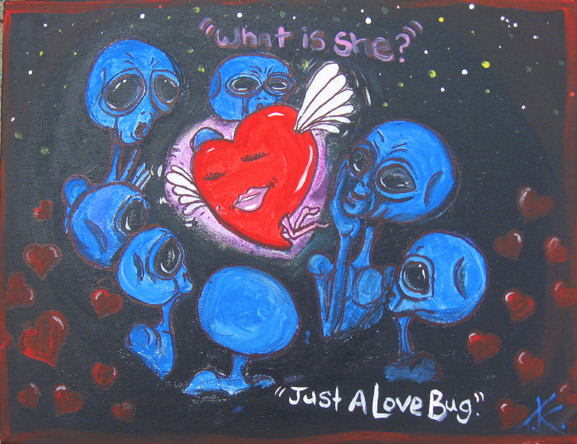 similar alien luv bug tim kelly artist nyc alien art love