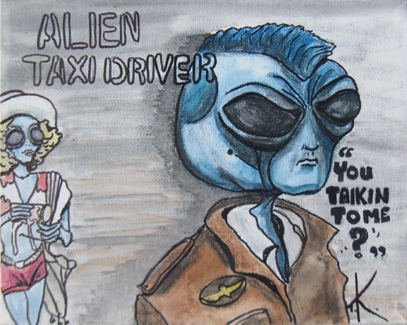 similar alien taxi driver tim kelly artist travis iris alien art