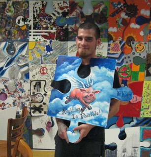 puzzle installation project art is good mike didia puzzle art project