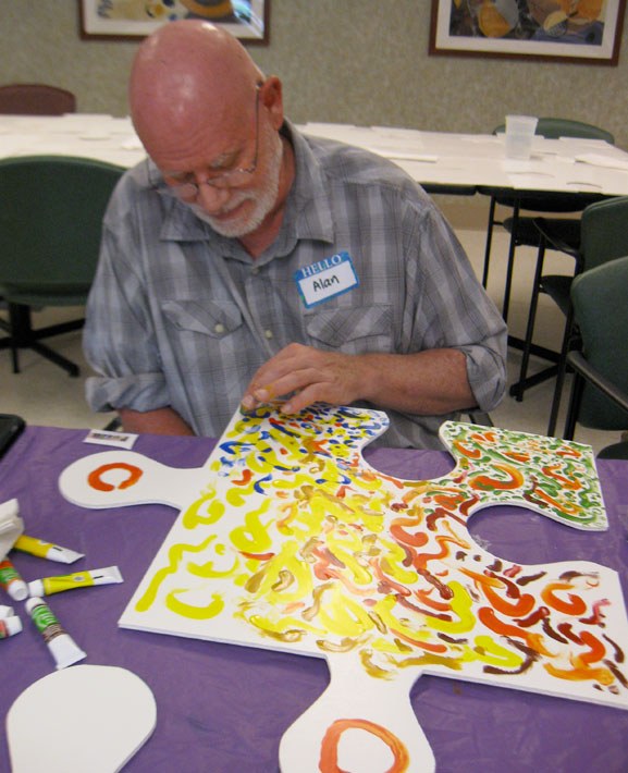 puzzle installation & collaborative project monmouth and Ocean brain tumor support group tim kelly artist art is good