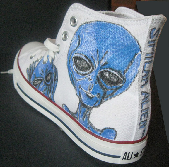 similar alien custome converse chuck taylor hightop sneakers tim kelly