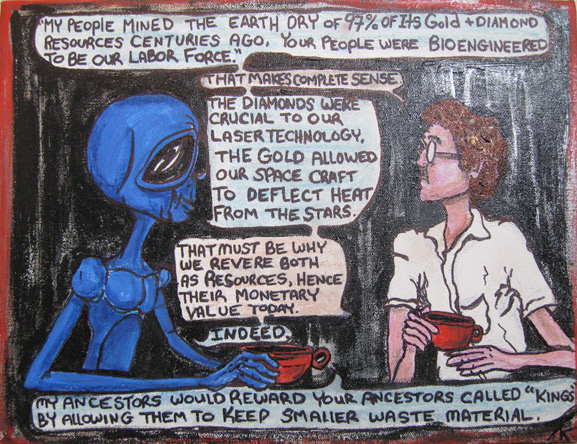 similar alien history lesson over coffee tim kelly artist nyc alien art