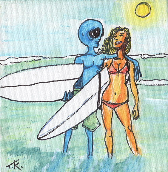 tim kelly artist surfer girfriend and alien