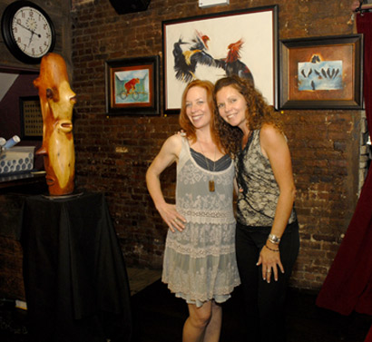 cheryl farrington questore and lisa marie at tim kellys bfad art event at phebes