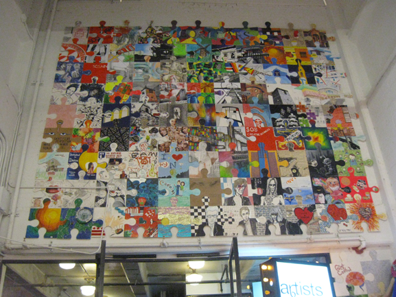 chelsea market nyc the puzzle art installation & collaborative project artists & fleas tim kelly artist nyc