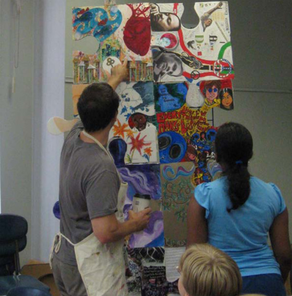 puzzle art project art is good tim kelly artist howel library monmouth library system