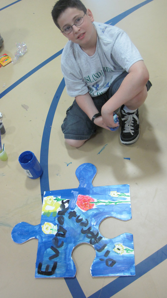 puzzle installation & collaborative project island heights elementary school island heights nj tim kelly artist