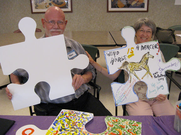 puzzle installation & collaborative project monmouth and Ocean brain tumor support group tim kelly artist art is good