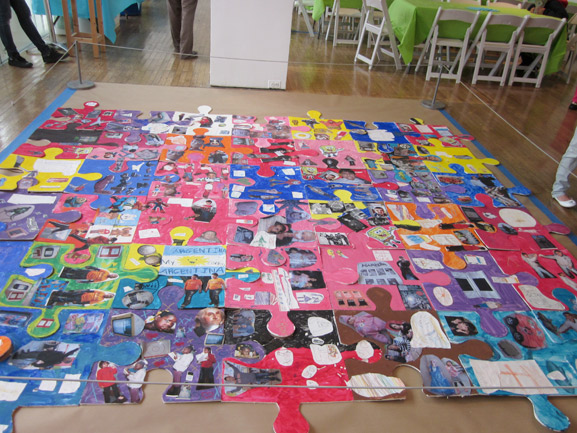 puzzle project queens museum of art ps144 tim kelly art nyc collaboration installation