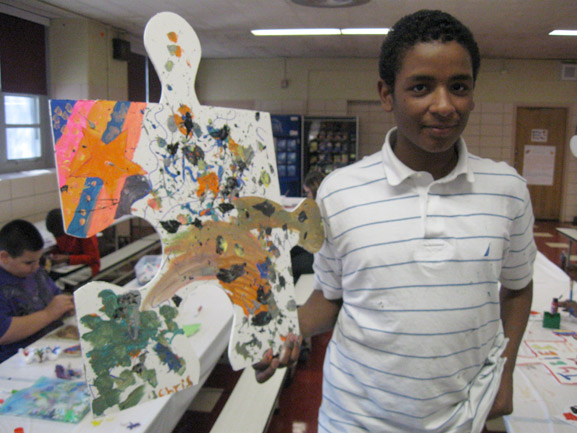 puzzle art project nyc south richmond high school art is good tim kelly artist nyc collaborative installation
