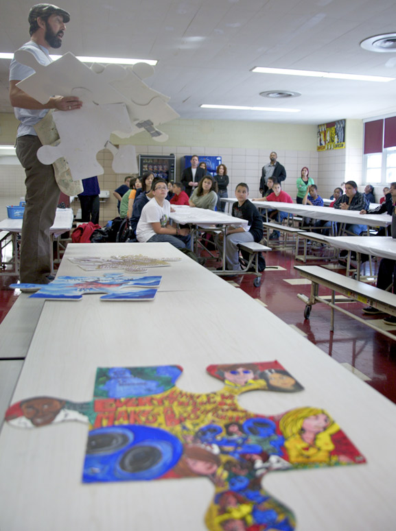 puzzle art project nyc south richmond high school art is good tim kelly artist nyc collaborative installation