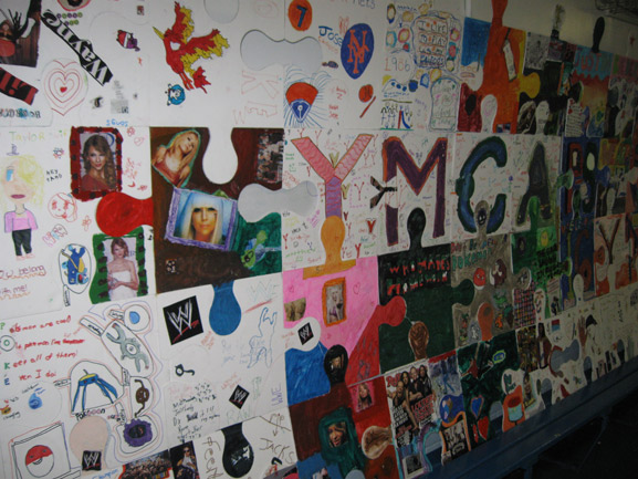 puzzle art project ymca greenpoint brooklyn ps16 art is good tim kelly artist nyc collaborative installation